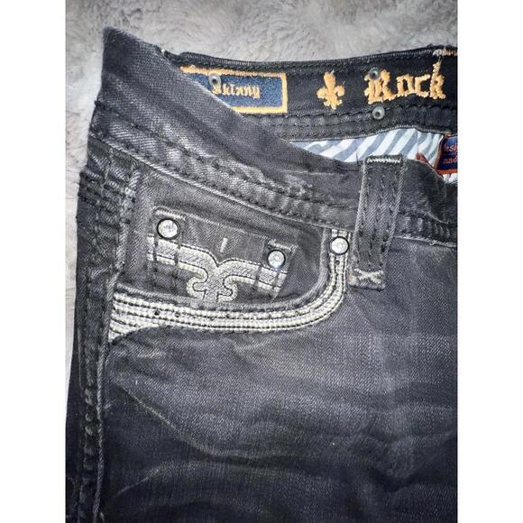 Black ROCK REVIVAL Julieta Charon jeans with Rhinestones, 30 - Picture 5 of 9
